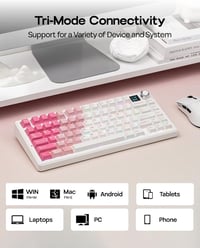 EPOMAKER X Aula F75 MAX Mechanikus Gaming Billentyűzet 75% TFT Kijelzővel Fehér-Rózsaszín 4