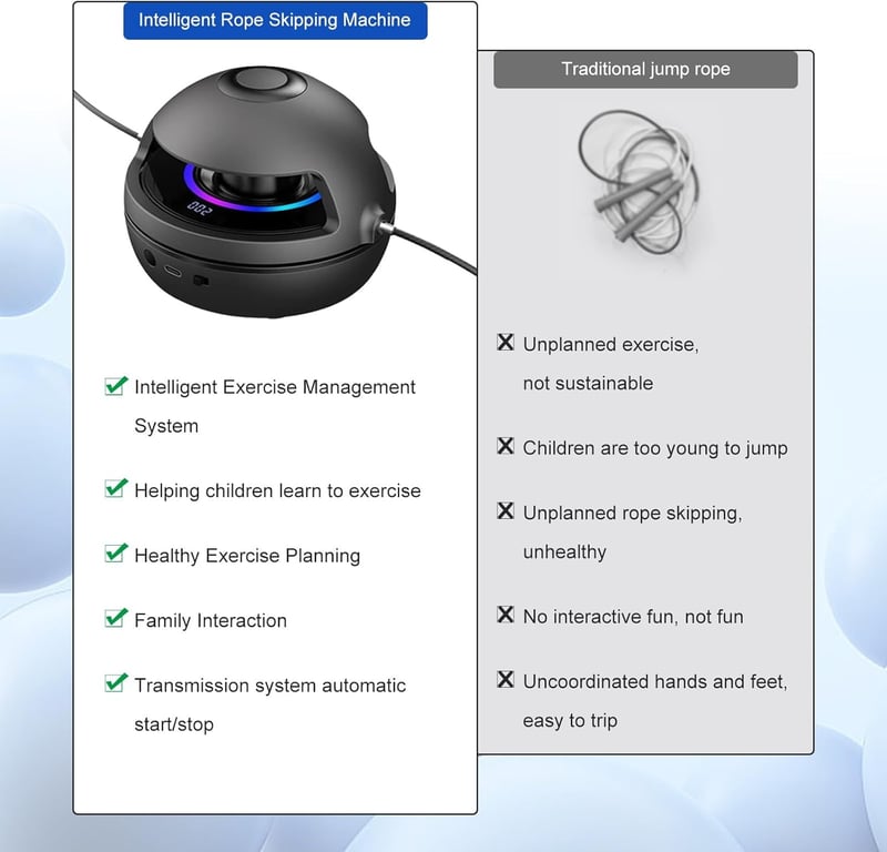 EPROICKS Elektronikus Ugrókötél Bluetooth LED Kijelzővel és Távirányítóval