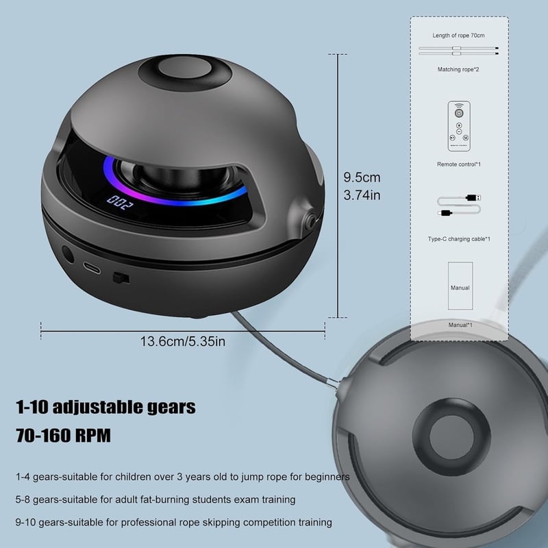 EPROICKS Elektronikus Ugrókötél Bluetooth LED Kijelzővel és Távirányítóval