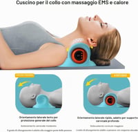 Aparat de masaj pentru gât EPROICKS EMS cu căldură, perna de relaxare pentru gât și umeri cu presopunctură, reîncărcabil USB, fără fir, 3 moduri, 6 frecvențe reglabile 4