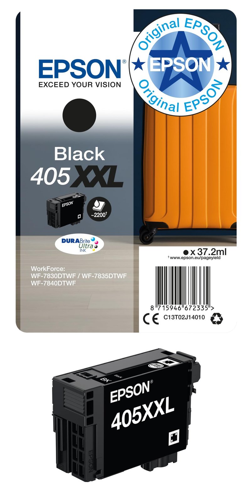 Atramentová kazeta Epson 405XXL DURABrite Ultra – čierna, vysokokapacitná