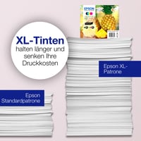 Epson 604 Ananász Multipack atramentové kazety – čierna, azúrová, purpurová, žltá – 1x3,4 ml + 3x2,4 ml – 4 farby 3