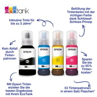 Originálne balenie atramentových fliaš Epson EcoTank 102 – čierna, azúrová, purpurová, žltá – 4-dielne multipack balenie, 337 ml, 25 500 strán 2