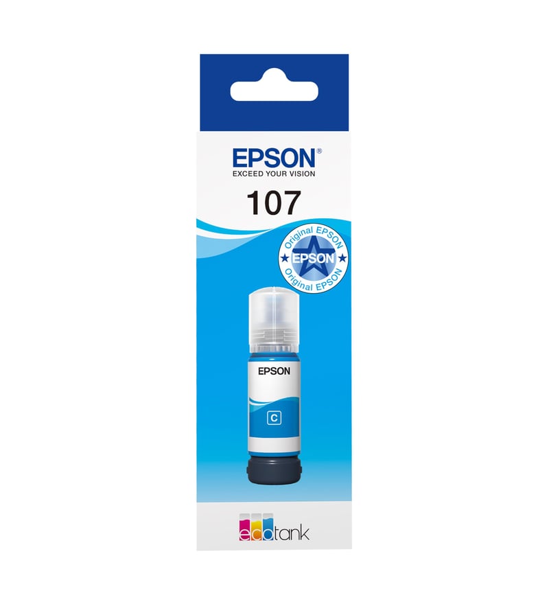 Fľaštička s atramentom Epson EcoTank 107 - azúrová - až 7200 strán - ET-18100