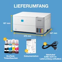 Multifunkčná atramentová tlačiareň Epson EcoTank ET-2956, biela, A4, Wi-Fi, AirPrint — chýba 3-ročná zásoba atramentu (stav: pozri 2. obrázok) 11