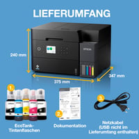 Imprimantă multifuncțională cu jet de cerneală Epson EcoTank ET-3950 - WiFi, A4, duplex, copiere, scanare, ecran LCD de 6,1 cm, ADF de 30 de coli, set de cerneală pentru 3 ani 7