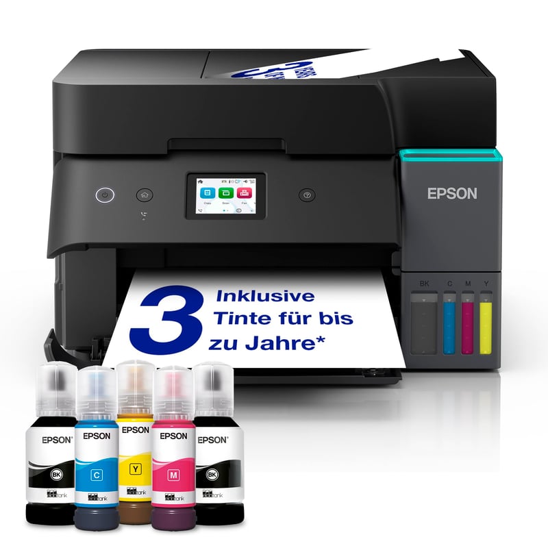 Atramentová multifunkčná tlačiareň Epson EcoTank ET-4950 – Wi-Fi, Ethernet, A4, duplex, fax, ADF, 6,1 cm dotykový displej, 3-ročná zásoba atramentu