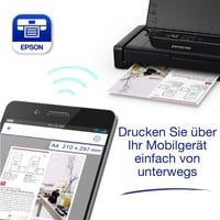 Prenosná atramentová tlačiareň Epson WorkForce WF-110W, A4, WiFi Direct, USB, vstavaná batéria, 1,6 kg, čierna 5