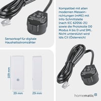 eQ-3 AG Homematic IP Okos Mérőóra Interfész - Energiafogyasztás Figyelő Otthoni Automatizáláshoz, Fekete, 2 AA Elemmel 3