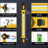 ERAY LED radno svjetlo snage 3000 lm, punjivi reflektor sa baterijom od 6000 mAh, prijenosna svjetiljka 6