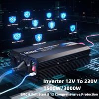 Menič napätia ERAYAK 8102U1 1500W/3000W, 12V-230V 2