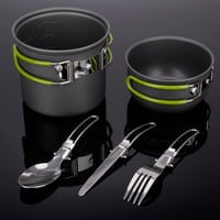 Set de gătit pentru camping ERBO, set de vase din aluminiu pentru camping, echipament de gătit pentru drumeții în aer liber 4
