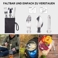 Set de gătit pentru camping ERBO, set de vase din aluminiu pentru camping, echipament de gătit pentru drumeții în aer liber 3