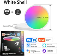 Eregou LED Mennyezeti Lámpa 24W RGB Dimmelhető Okos Fürdőszoba Lámpa 8