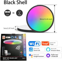 Eregou LED Mennyezeti Lámpa 24W WiFi RGB Dimmer Alexa Google Home Fürdőszoba Hálószoba 6