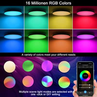 Eregou LED Mennyezeti Lámpa 24W WiFi RGB Dimmer Alexa Google Home Fürdőszoba Hálószoba 4