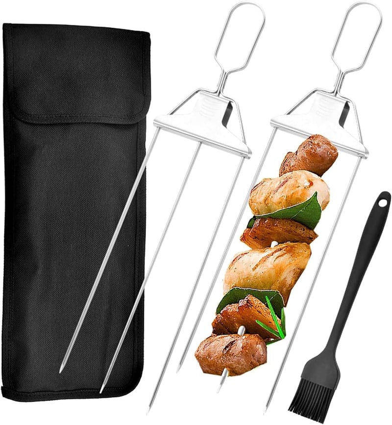 ERFGT 2 darabos félautomata grillvilla szett rozsdamentes acélból zsírkeféve