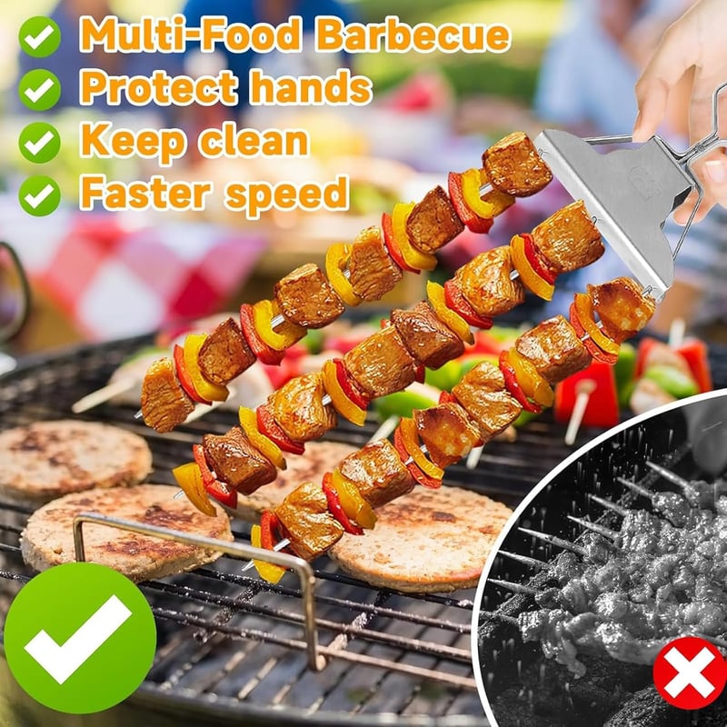 ERFGT 2 darabos félautomata grillvilla szett rozsdamentes acélból zsírkeféve