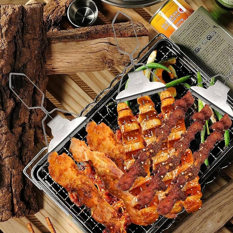 ERFGT 2 darabos félautomata grillvilla szett rozsdamentes acélból zsírkeféve