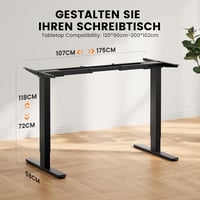 ErGear Elektromos Állítható Magasságú Asztal Keret 2 Motorral 120kg Terhelhetőséggel 3