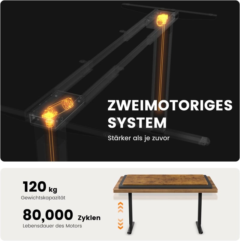 ErGear Elektromos Állítható Magasságú Asztal Keret 2 Motorral 120kg Terhelhetőséggel