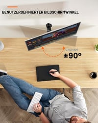 Držiak na monitor ErGear pre obrazovky s uhlopriečkou 13 – 32 palcov, výškovo nastaviteľný, sklopný, otočný, VESA 75x75/100x100 mm, upevnenie na stôl 4