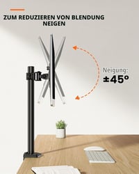 Držiak na monitor ErGear pre obrazovky s uhlopriečkou 13 – 32 palcov, výškovo nastaviteľný, sklopný, otočný, VESA 75x75/100x100 mm, upevnenie na stôl 3