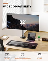Držiak na monitor ErGear pre obrazovky s uhlopriečkou 13 – 32 palcov, výškovo nastaviteľný, sklopný, otočný, VESA 75x75/100x100 mm, upevnenie na stôl 2