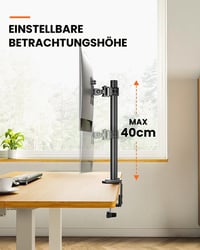 Držiak na monitor ErGear pre obrazovky s uhlopriečkou 13 – 32 palcov, výškovo nastaviteľný, sklopný, otočný, VESA 75x75/100x100 mm, upevnenie na stôl 5