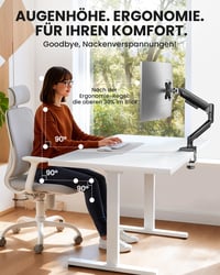 Držiak na monitor ErGear pre obrazovky s uhlopriečkou 13 – 34 palcov, nastaviteľný stojan na monitor s nosnosťou 9 kg, montáž VESA 75 a 100 mm bez použitia náradia, s organizérom káblov 7