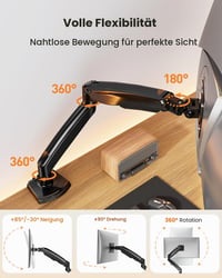 Držiak na monitor ErGear pre 13-40-palcové ultrawide obrazovky, nosnosť 12 kg, sklopný a otočný, VESA 75x75/100x100 mm, upevnenie na stôl 3