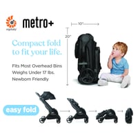 Ergobaby Metro+ Kompakt Könnyű Esernyős Babakocsi - Palaszürke 4