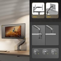 Ergosolid F80-0 gázrugós monitor kar, 17-32", VESA 75/100 mm, 360°-ban forgatható 6