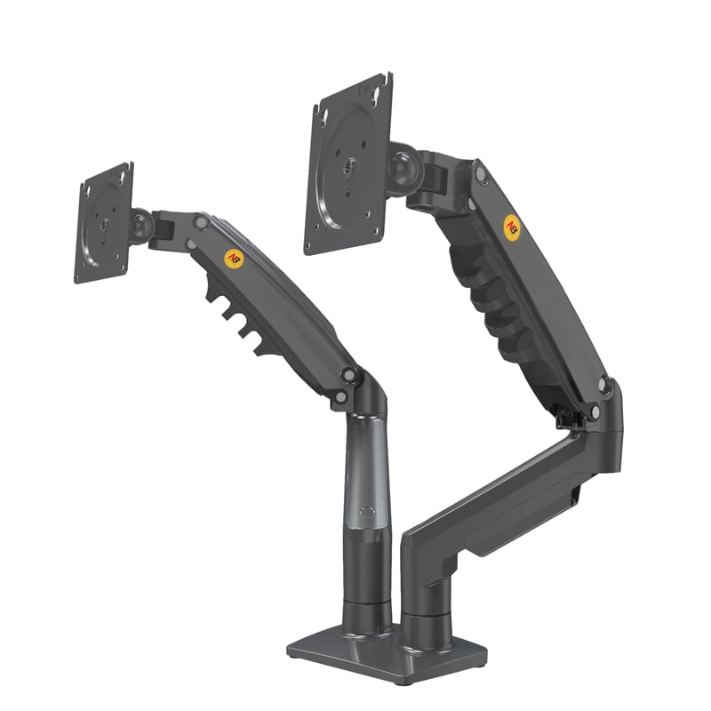Ergosolid F160VAR Dvostruki nosač za monitore od 17-27 inča, plinska opruga, VESA 75/100mm, rotacija 360°, 2x9 kg, kanalica za kabele