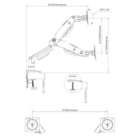 Ergosolid F160VAR Dvostruki nosač za monitore od 17-27 inča, plinska opruga, VESA 75/100mm, rotacija 360°, 2x9 kg, kanalica za kabele 6