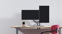 Ergosolid F160VAR Dvostruki nosač za monitore od 17-27 inča, plinska opruga, VESA 75/100mm, rotacija 360°, 2x9 kg, kanalica za kabele 5