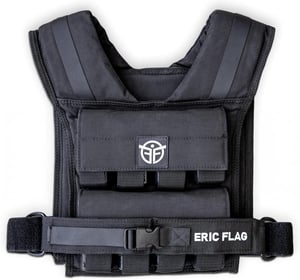 Vestă cu greutăți Eric Flag 10kg/20kg - Vestă de antrenament ajustabilă pentru Crossfit, antrenament de forță, calisthenics și exerciții de fitness, cu greutăți metalice detașabile