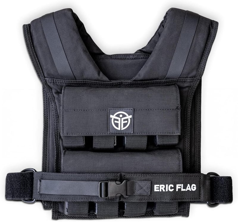 Eric Flag Állítható Súlymellény 0-40 lb (18 kg) - Kivehető Vas Súlyokkal Futáshoz, Erőnléti Edzéshez - Kompakt, Strapabíró Oxford Anyag - Fé