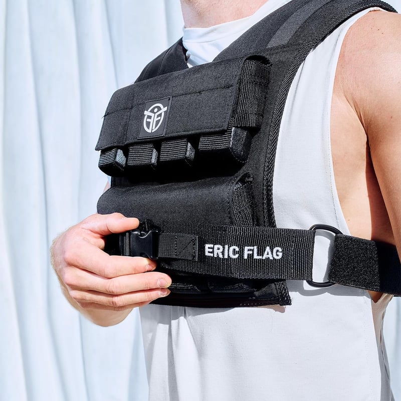 Eric Flag Állítható Súlymellény 0-40 lb (18 kg) - Kivehető Vas Súlyokkal Futáshoz, Erőnléti Edzéshez - Kompakt, Strapabíró Oxford Anyag - Fé