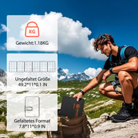 Ericsity 54W napelemes hordozható töltő USB-C gyorstöltéssel, összecsukható napelem panel okostelefonhoz és tablethez 7