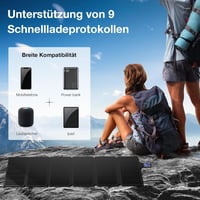 Ericsity 54W napelemes hordozható töltő USB-C gyorstöltéssel, összecsukható napelem panel okostelefonhoz és tablethez 5