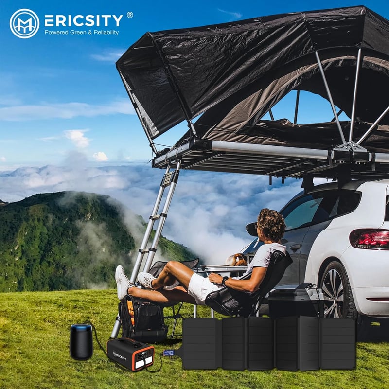 Ericsity 54W napelemes hordozható töltő USB-C gyorstöltéssel, összecsukható napelem panel okostelefonhoz és tablethez