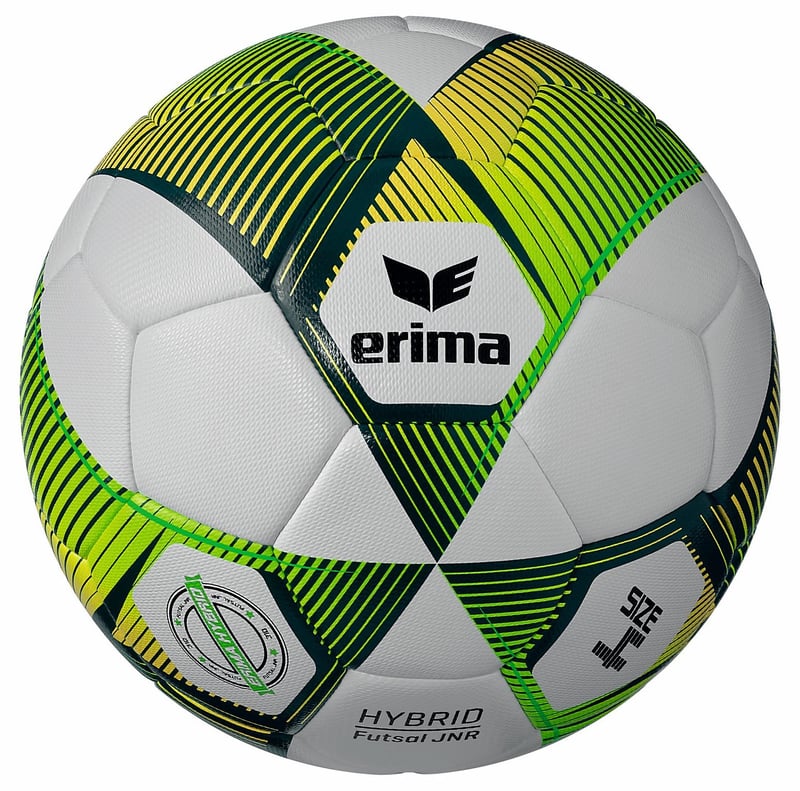 Futsalová lopta Erima Hybrid Lite 290 - veľkosť 4, zelená/žltá - unisex juniorská lopta na sálový futbal