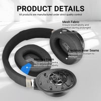 Erioscar Perne de schimb pentru căști JBL E65 E65BTNC Live 650 650NC 650BTNC Live 660 660NC Duet NC, piele moale, spumă cu memorie, negru, 1 pereche 3