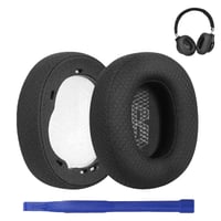 Erioscar Perne de schimb pentru căști JBL E65 E65BTNC Live 650 650NC 650BTNC Live 660 660NC Duet NC, piele moale, spumă cu memorie, negru, 1 pereche 1