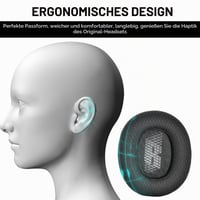 Erioscar Perne de schimb pentru căști JBL E65 E65BTNC Live 650 650NC 650BTNC Live 660 660NC Duet NC, piele moale, spumă cu memorie, negru, 1 pereche 4