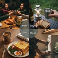 Erkundpresso. Set de 2 cești de espresso, 150 ml, oțel inoxidabil 304, argintiu mat vintage, pereți dubli termoizolanți, stivuibile, incasabile, pentru camping 8