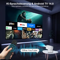 Eroshoo HY260pro 4K Mini Projektor WiFi 6 Android 14 Otthoni Mozi 2