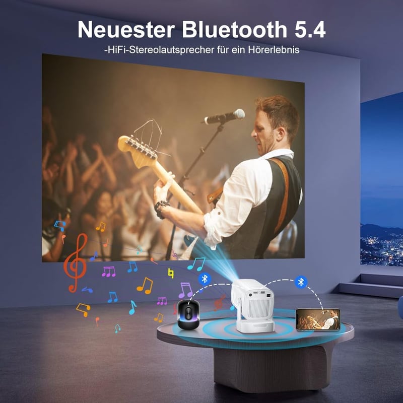 Eroshoo HY260pro 4K Mini Projektor WiFi 6 Android 14 Otthoni Mozi