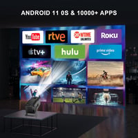 Eroshoo HY320 Hordozható Mini Projektor Android 11 - 1080P Felbontás, 12000 Lumen, 4K Támogatás, WIFI6, BT5.0, Automatikus Keystone, USB/Fir 2